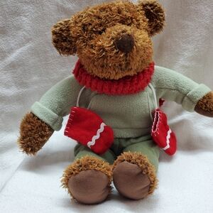 Hallmark Teddy Mittens Bear 13" Plush Stuffed Animal Toy Winter Christmas